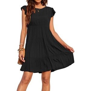 Kaleejoy Ruffle Babydoll Loose Flowy Pleated Dress Sz XL